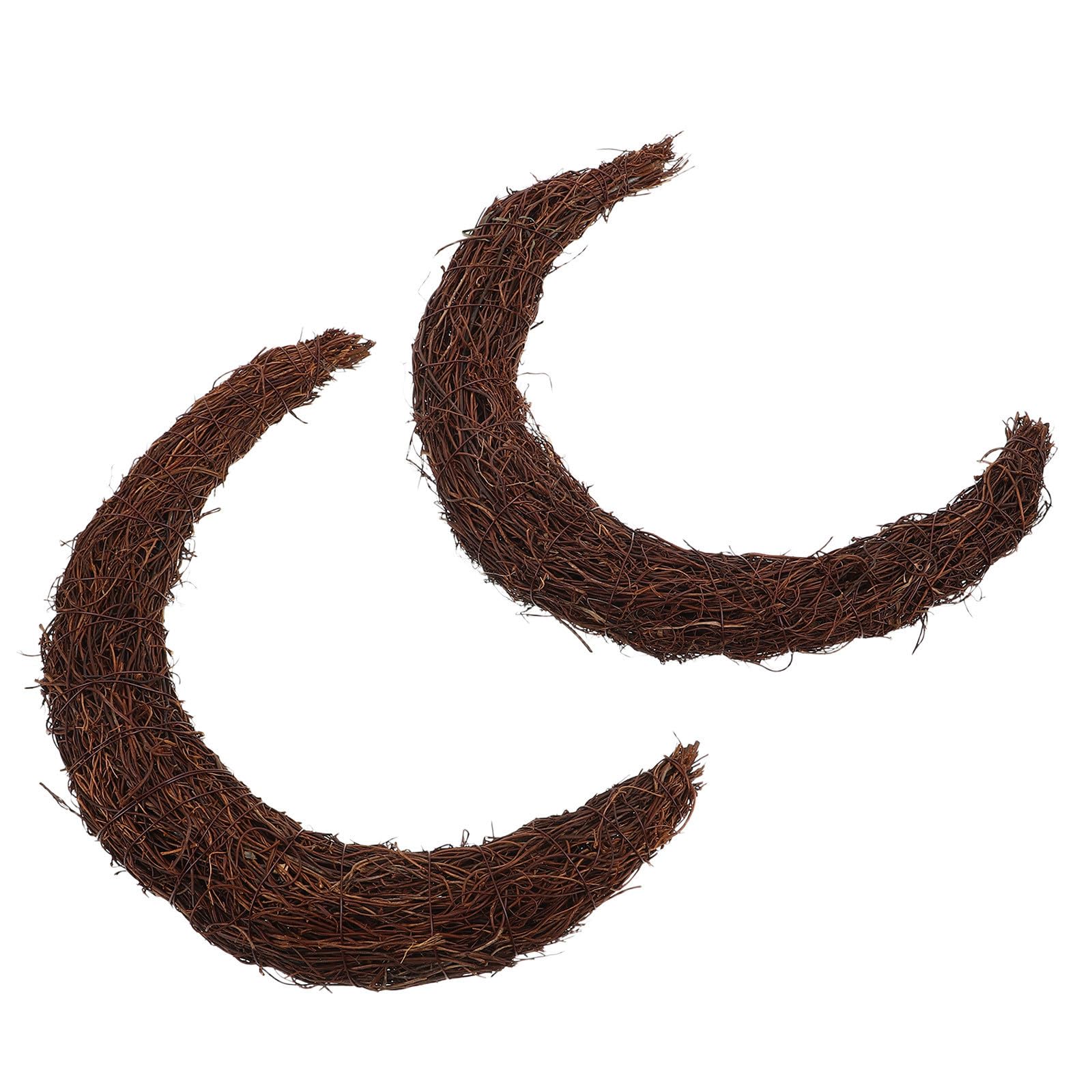 TOYANDONA 4 Piezas Guirnalda Navideña de Ratán Forma de Luna, 30cm, Negra