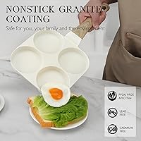 Vista 5 de GiPP Sartén antiadherente para huevos, sartén antiadherente de granito de 4 tazas para desayuno, sartén para panqueques con mango resistente al