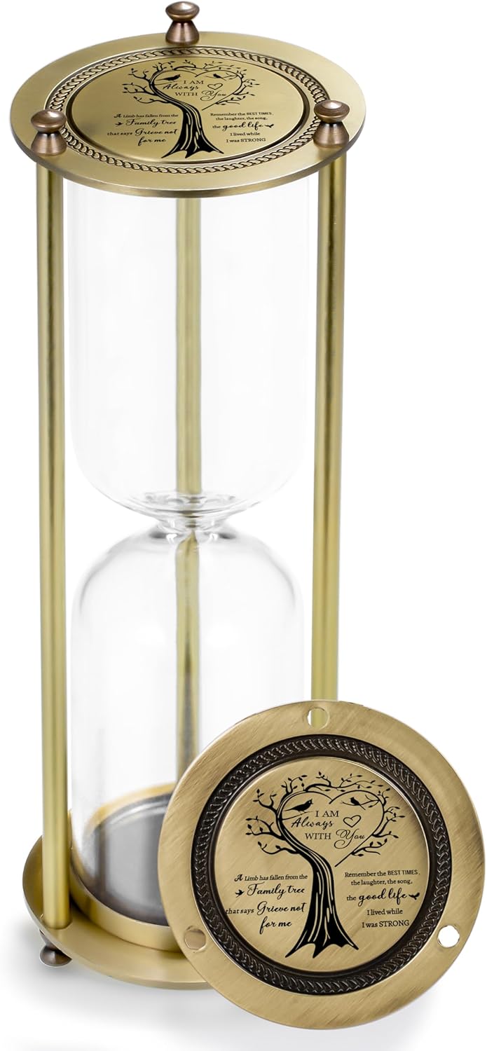 Fillable Hourglass Urn for Human Ashes Memorial Keepsake, I am Always with You Decorative Sand Timer, Time for Memories Gift