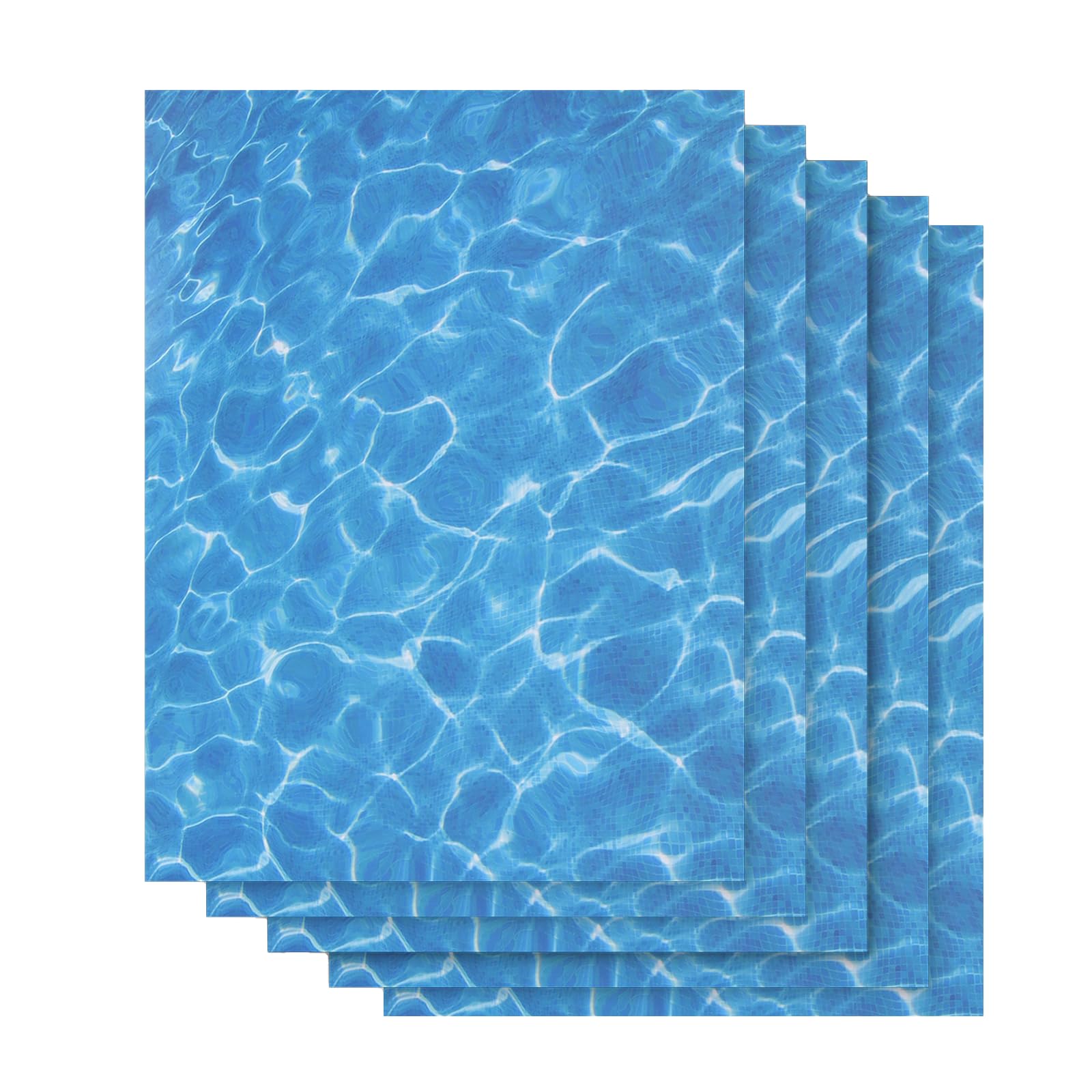 TNSLAND Set di 5 Fogli Adesivi Effetto Acqua – Carta Autoadesiva Blu Pacifico per Modellismo, Diorami, Paesaggi in Miniatura e Decorazioni Creative