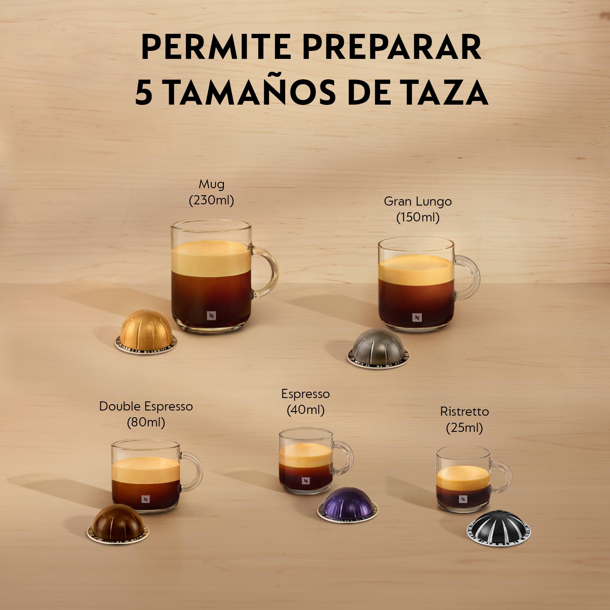 Nespresso De'Longhi Vertuo Pop ENV90.Y, Cafetera Automática, Máquina de Café de Cápsulas, 4 Tamaños de Taza, Tecnología de Centrifugado, Set de Bienvenida Incluido, Amarillo Mango