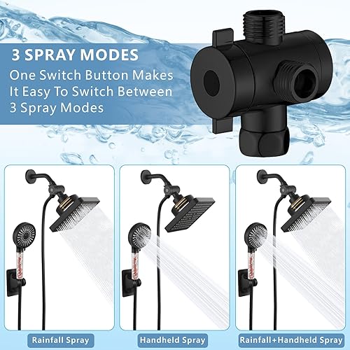Miniatura 4 de Cabezal de ducha filtrado con combo de mano, filtro de ducha de lluvia de alta presión para eliminar cloro y sustancias nocivas, con soporte