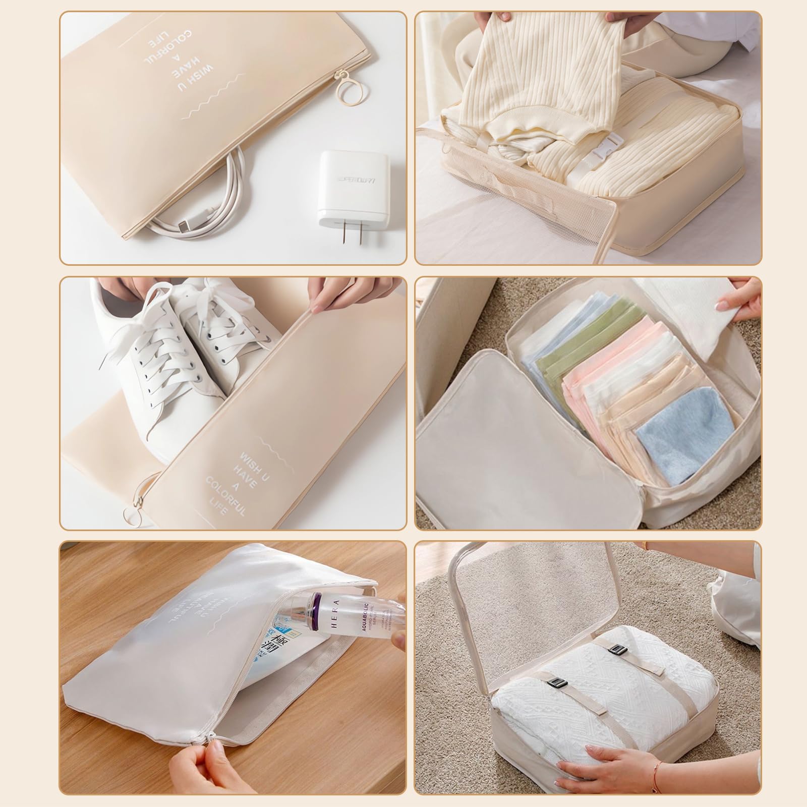 Set Organizer Valigie 7 Pezzi - Cubi Viaggio Per Abiti, Intimo E Scarpe - Foto 5