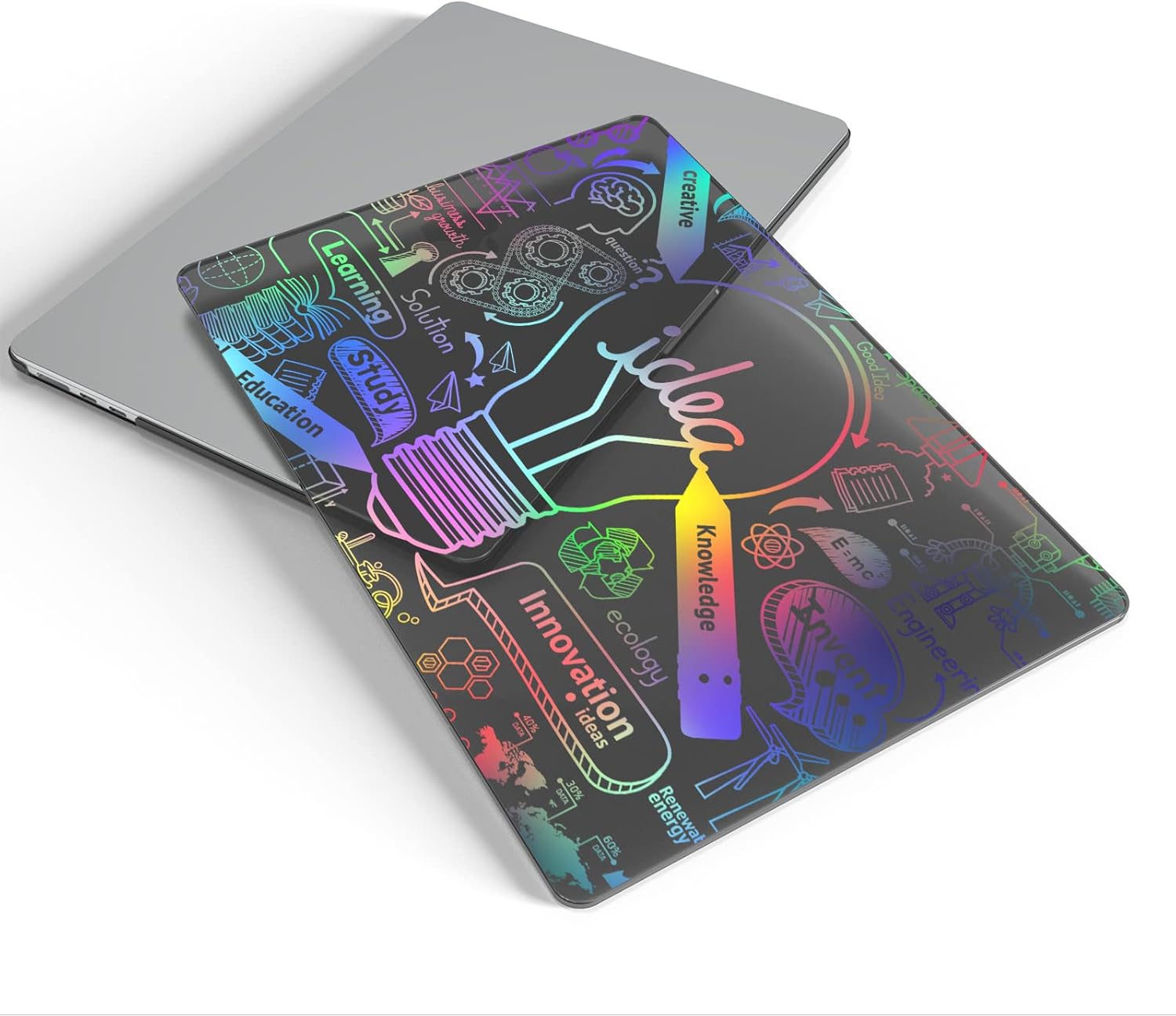 Frosted Case Suitable for New MacBook Air 13.6 inch (2022 Release Model: A2681 M2 Chip), Transparent Case & Keyboard Cover & Screen Protector, Transparent Black A8