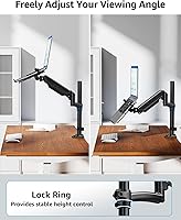 Vista 7 de MOUNTUP Soporte de escritorio para laptop, soporte ajustable para portátil de 17 pulgadas o monitor de 32 pulgadas, soporte de brazo para portátiles