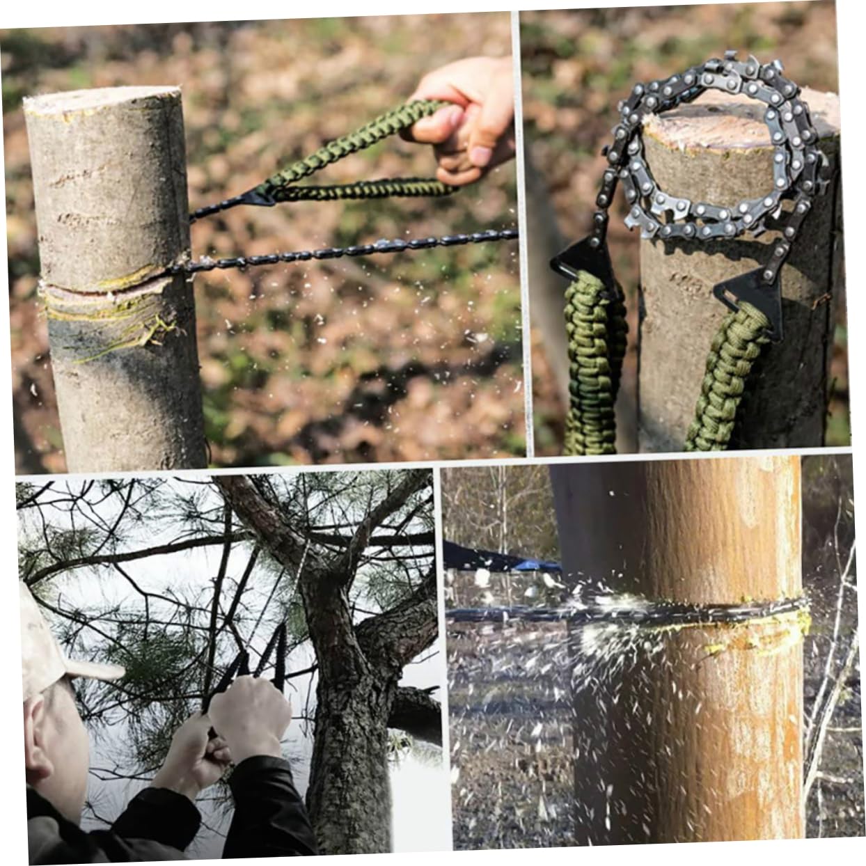 HONMEET Portable Pocket Sawing Tool Rope for Survival Camping Hand Chain Sawing Rope