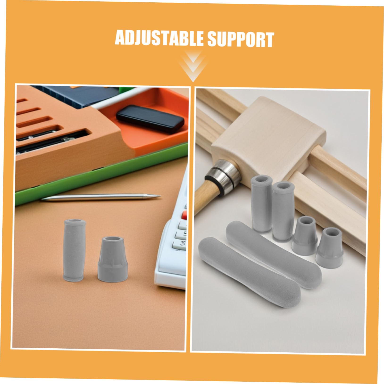 PLAFOPE 4 Set Kit Accessori Stampelle con Cuscinetti Sottoascellari Morbidi Impugnature Ergonomiche Antiscivolo e Gommini in Gomma per Bastoni da Passeggio e Deambulatori Protezione