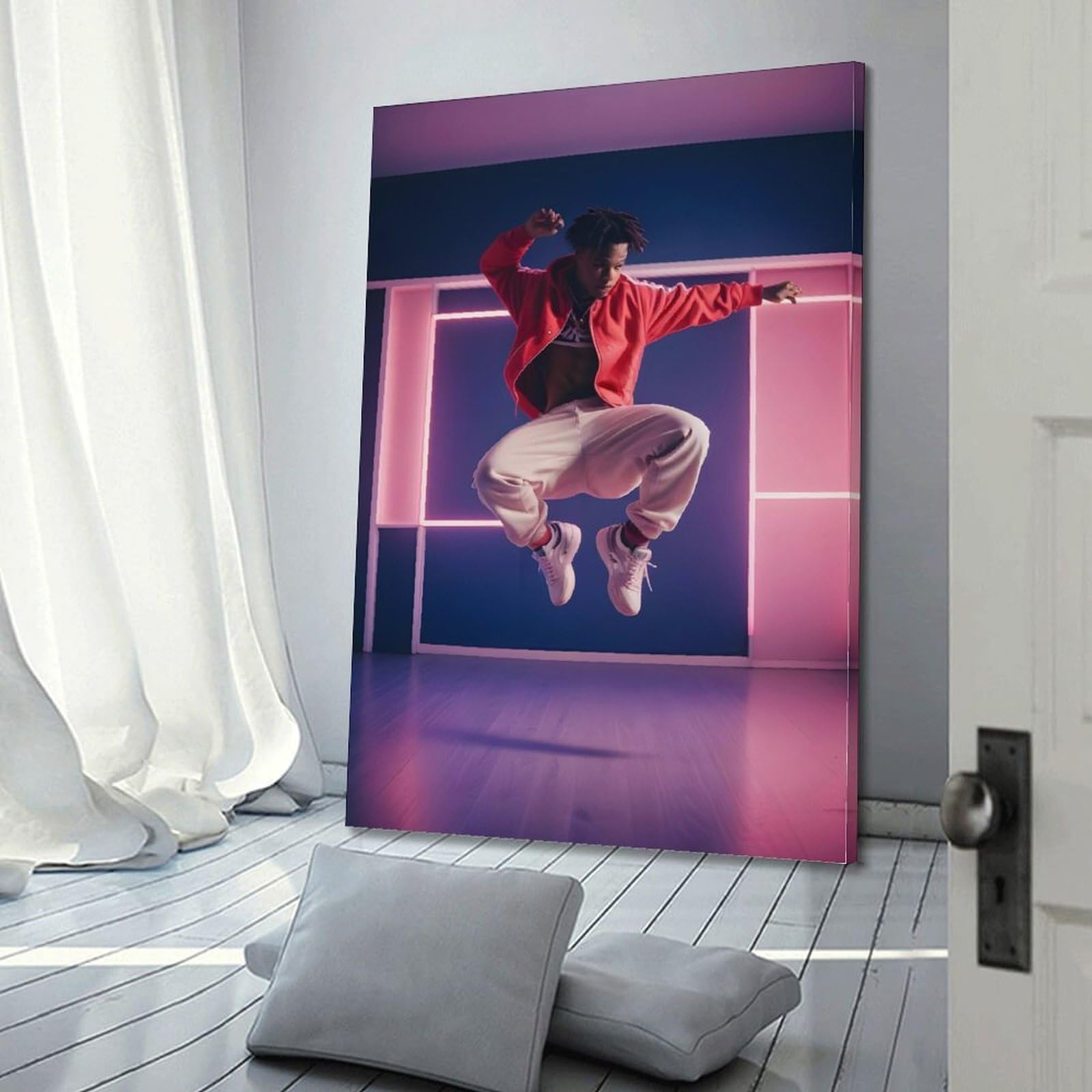 ZLQYHW Poster decorativo su tela, motivo: ballerino hiphop, ballerino di strada, B-boy, per camera da letto, per camera da letto, 40 x 60 cm