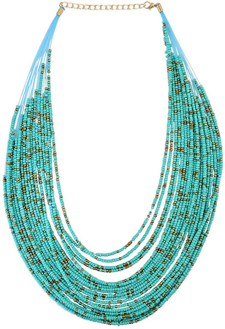 Yellow Chimes Latest Fashion Vogue Bohemia Handmade Cluster Multilayer Beads Stylish Long Necklace for Women and Girls (B07XZCMY5F) Amazon Price History, Amazon Price Tracker