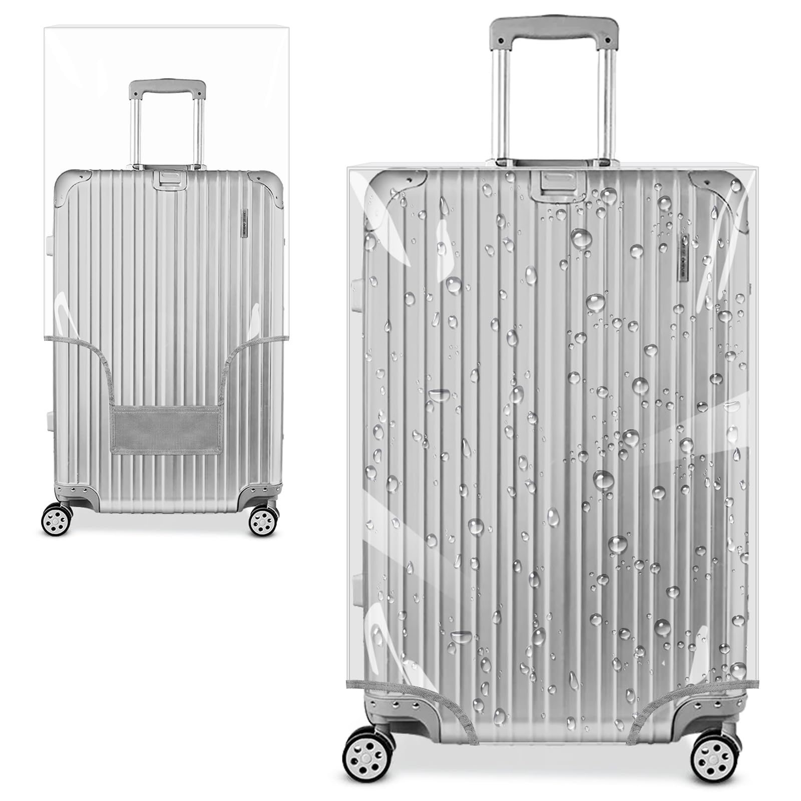 Yotako Clear PVC Suitcase Cover Tough Protector, 26 Inch Luggage Covers for Wheeled Suitcase 26"