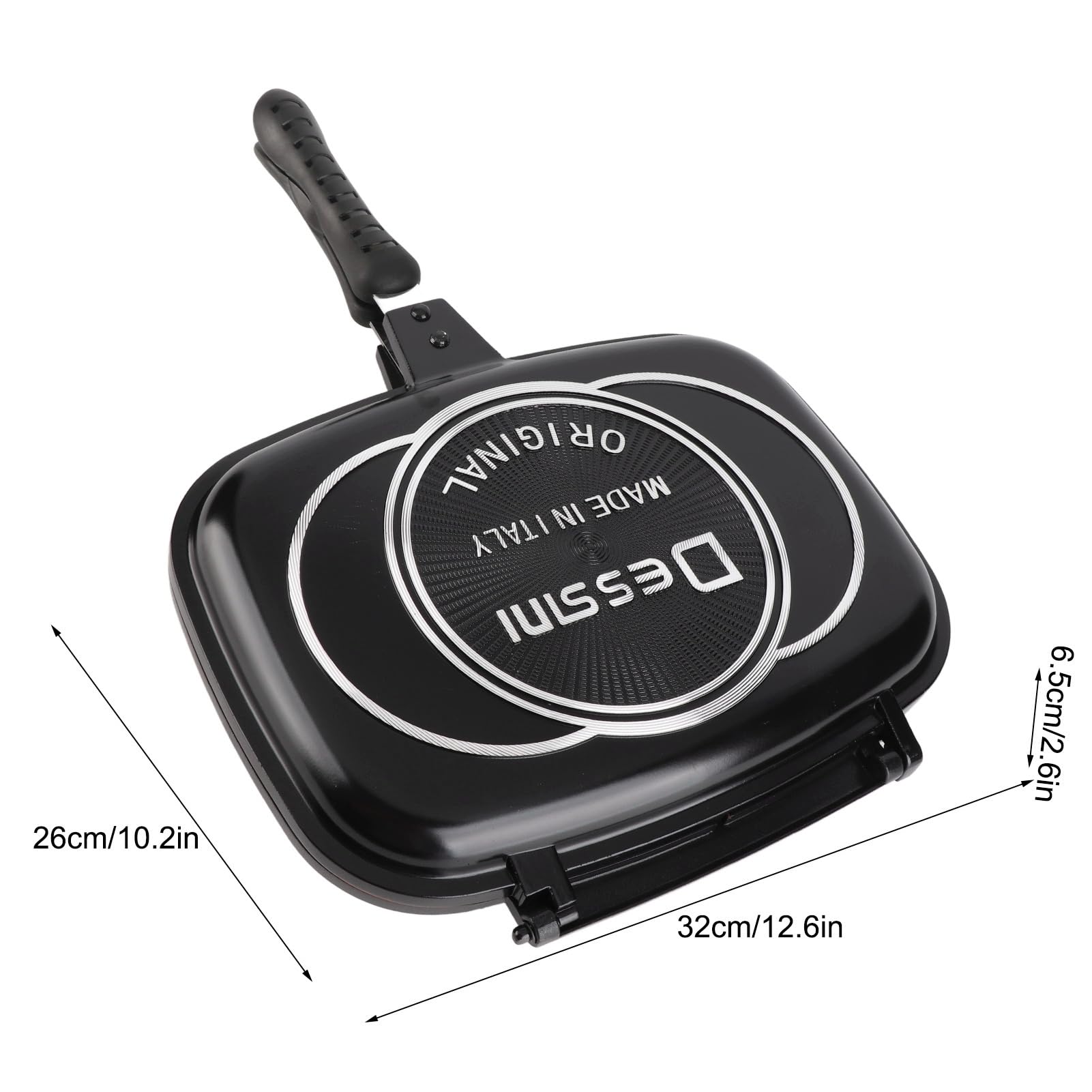 ZJchao Partita de Doble Cara, Sartén Cuadrado 32 Cm/12.6 Pulgadas de Sartén para Cocinar Suministros Cocina Cocina la Parrilla la Parrilla para Cocinar Caseros