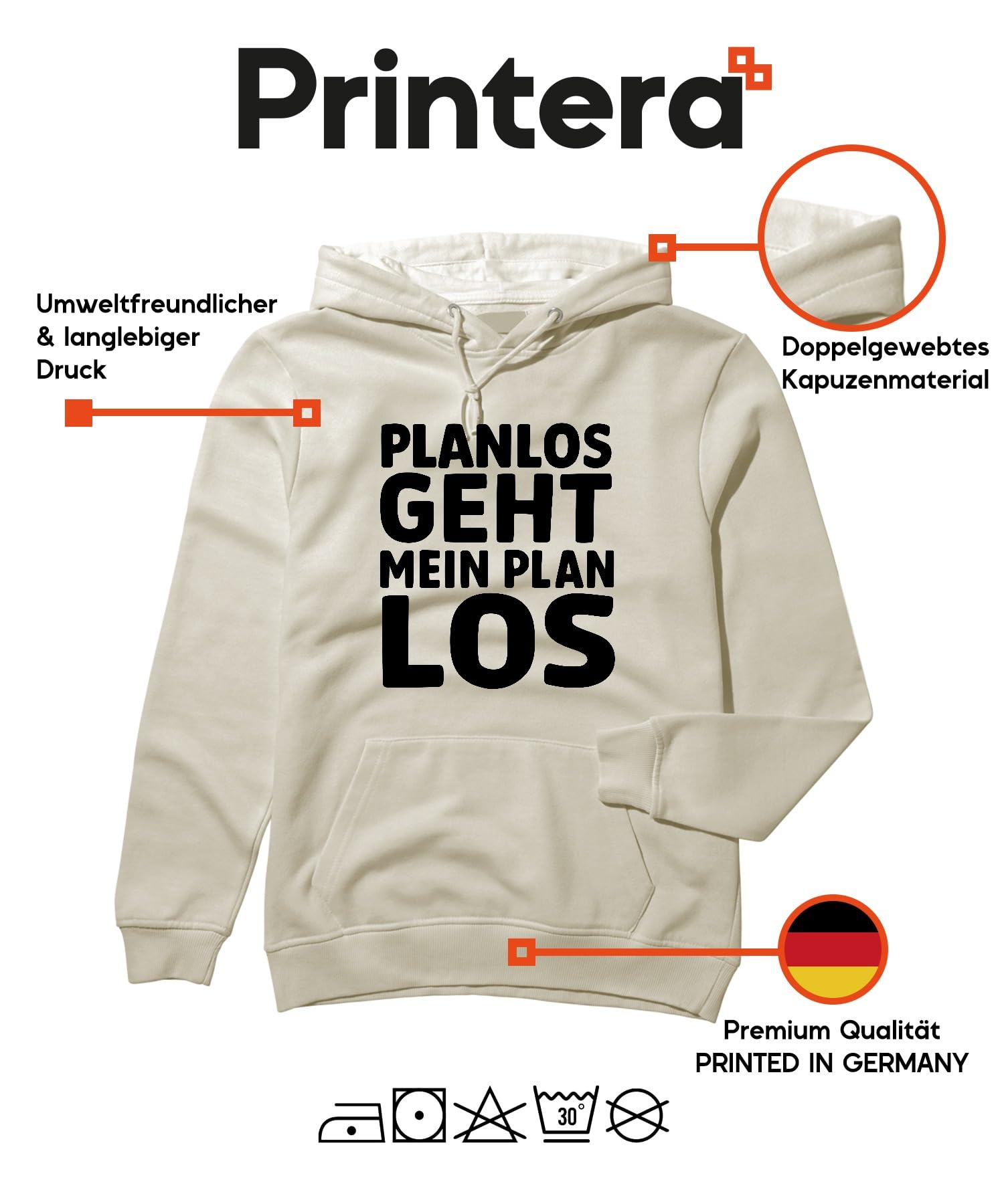 Planlos geht Mein Plan los Lustiger Spruch Geschenk Büro Humor Unisex Hoodie Hoodie