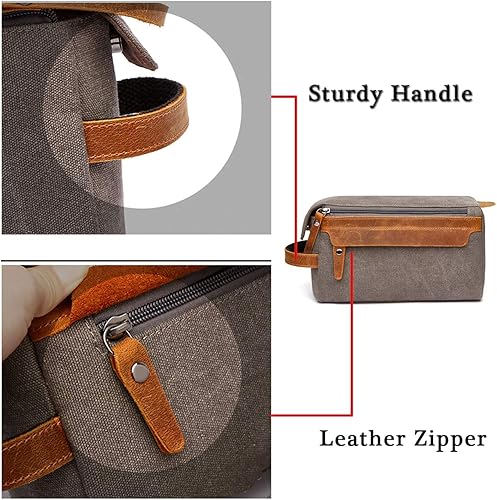 Miniatura 4 de Neceser para hombre y frascocuero y lona, neceser de viaje, kit de dopp para hombres, regalos de padrinos de boda, Personalizar, Classic