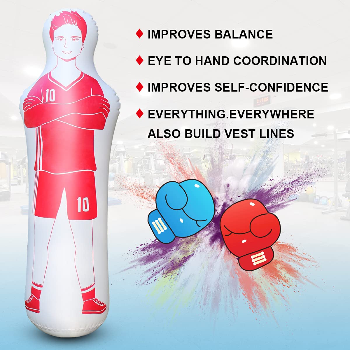Mannequin Gonflable Gardien De But Cerlingwee - PVC 0.35mm - 40x160cm - Pour Football Et Boxe