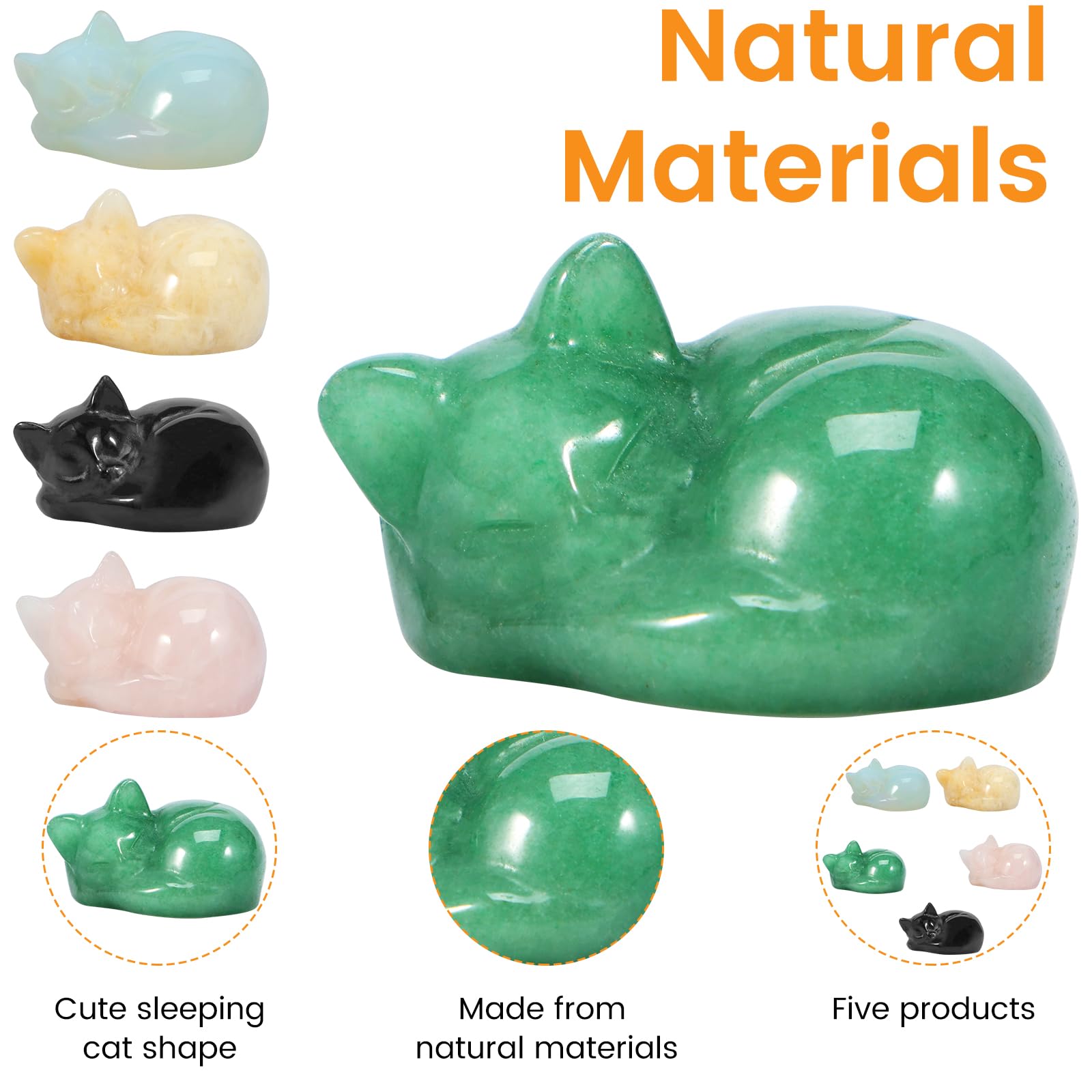 Adorno De Gato Durmiendo De Cristal - Figura Pequeña 4x3 Cm, Resina Y Piedra Triturada, Ideal Para Decoración Y Regalo