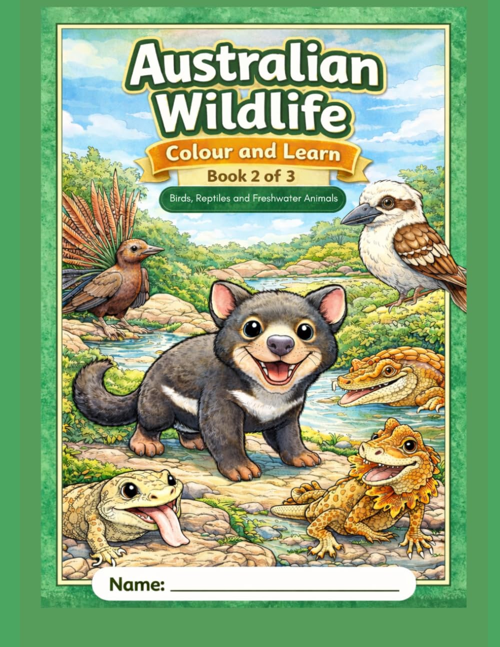 Australian Wildlife - Color and Learn: Book 2 - Birds, Reptiles and Freshwater Animals (Australian Animals - Color and Learn.)