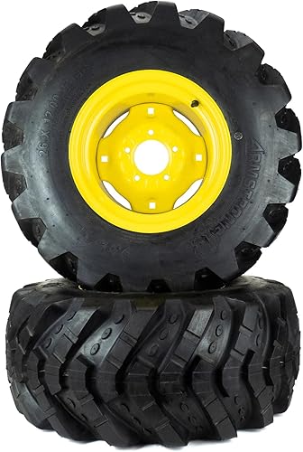 Miniatura 4 de MowerPartsGroup 4 Ensambles de rueda de rodadura agresivos para John Deere 26x1200-12 18x850-10