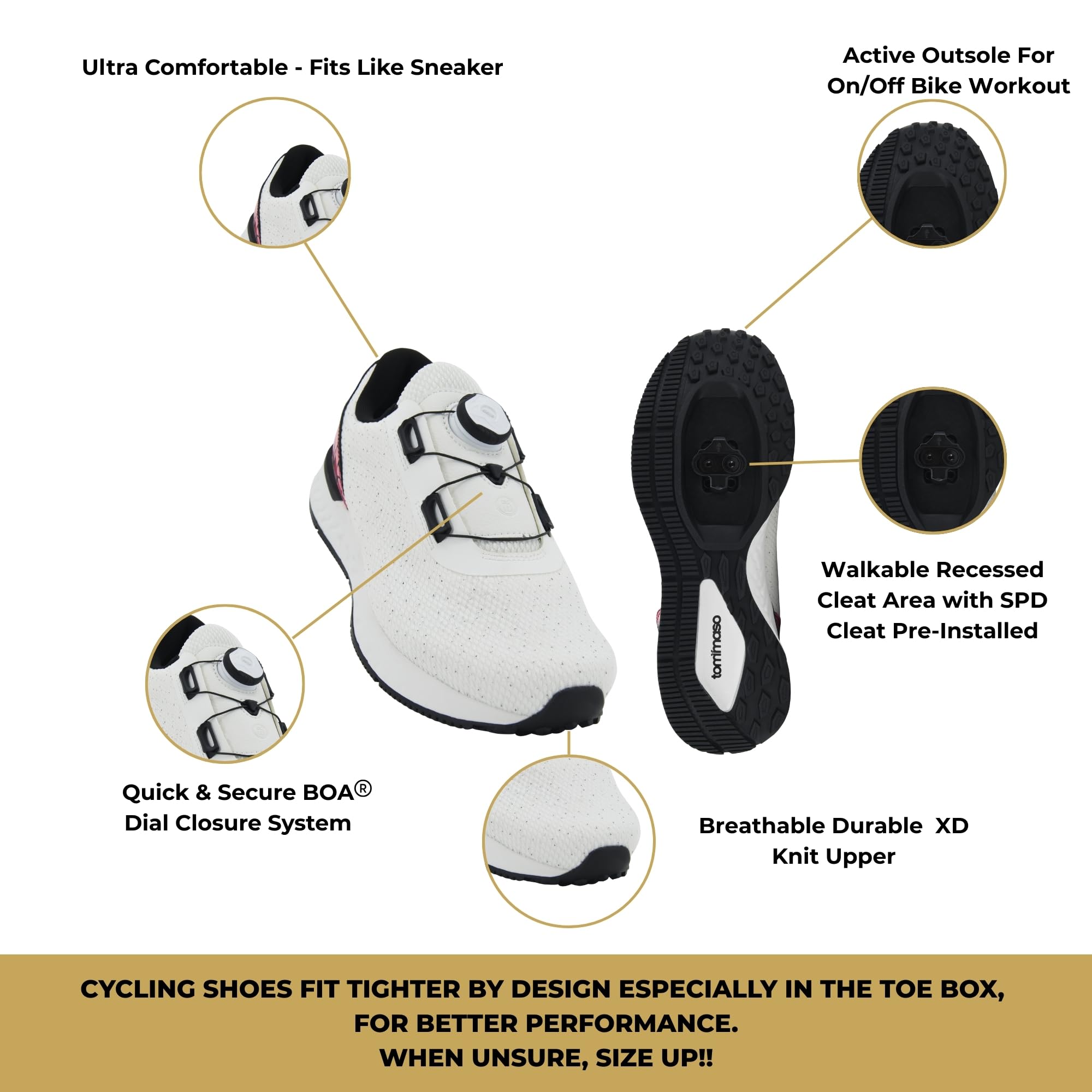 Tommaso Venezia Damen Indoor Cycling, Urban Road Cycling, & Road Biking Schuhe, Pink