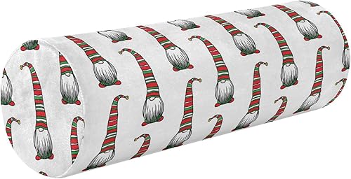 Miniatura 1 de Christmas Gnomes in Striped Bolster Pillow Insert Memory Foam Neck Roll Pillow for Sleeping 17 Round Pillow Insert Cylinder Bolster