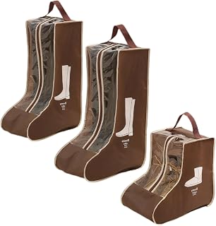 3 Pcs Boots Storage Bag, Portable Widen Tall Boots Storage, Short Shoe Bags for Storage, Brown Shoe Dust Proof Bags, Shoe Travel Bags for Packing, Cowboy Boots, Home Storage