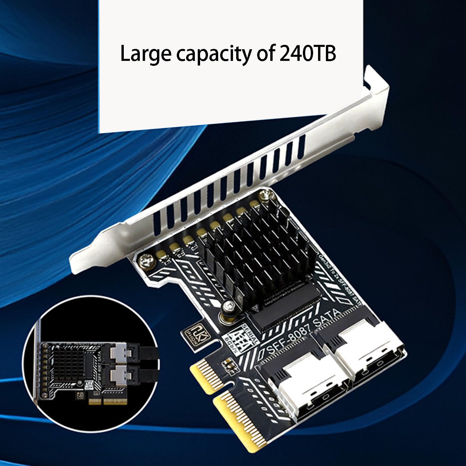 Scheda espansione archiviazione Gen3 con 2 porte SFF-8087, A