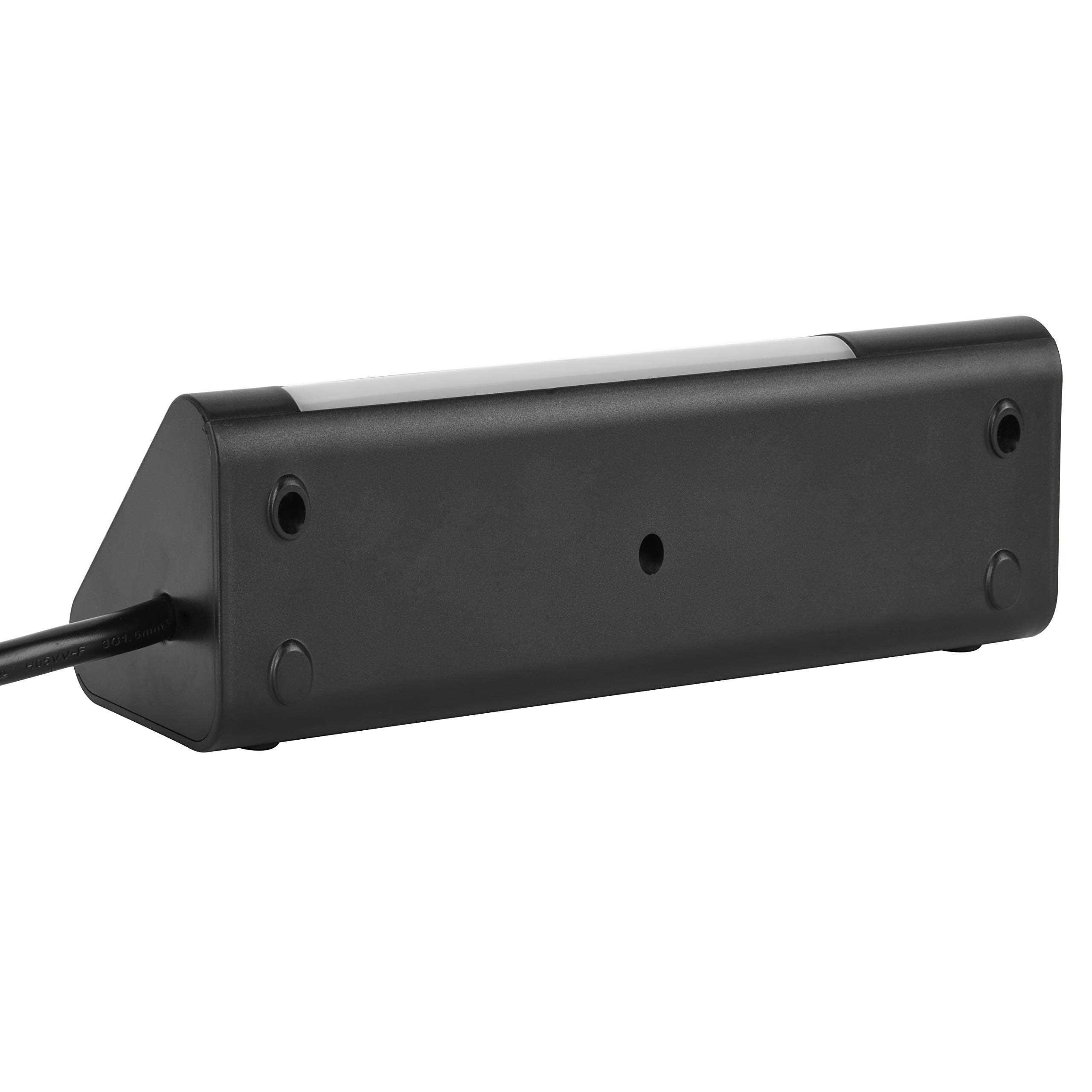 Electraline 35430, Blocco multipresa angolare, 3 prese, 2 porte USB interruttore ON/OFF per spegnere/accendere il LED, cavo 1,5 m, grigio/nero