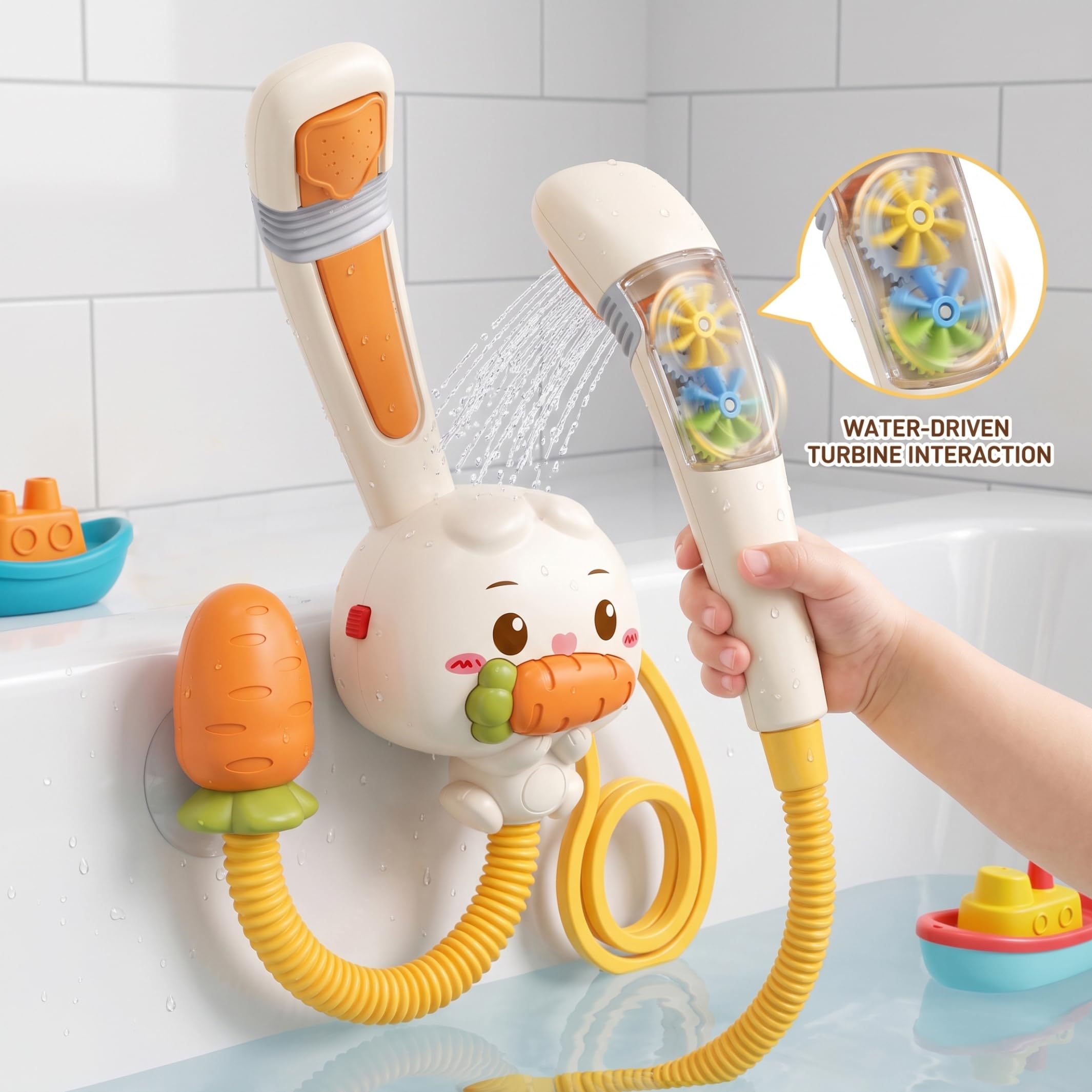 Rociador de baño para bebé, Juguete de baño para bebé en Forma de Conejo para niños