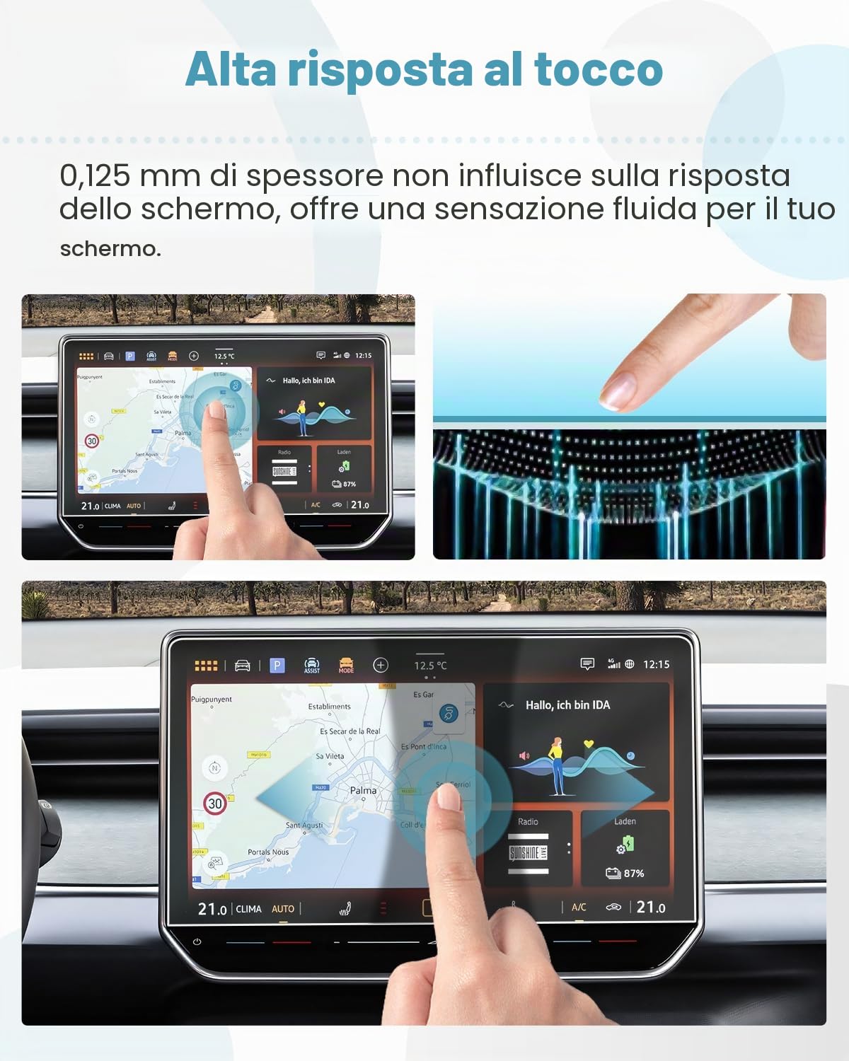 Pellicola Protettiva In Vetro Temperato Per CUPRA Formentor, Terramar E Leon (2024-2027) – Display 12,9 Pollici, Antigraffio 9H - 2