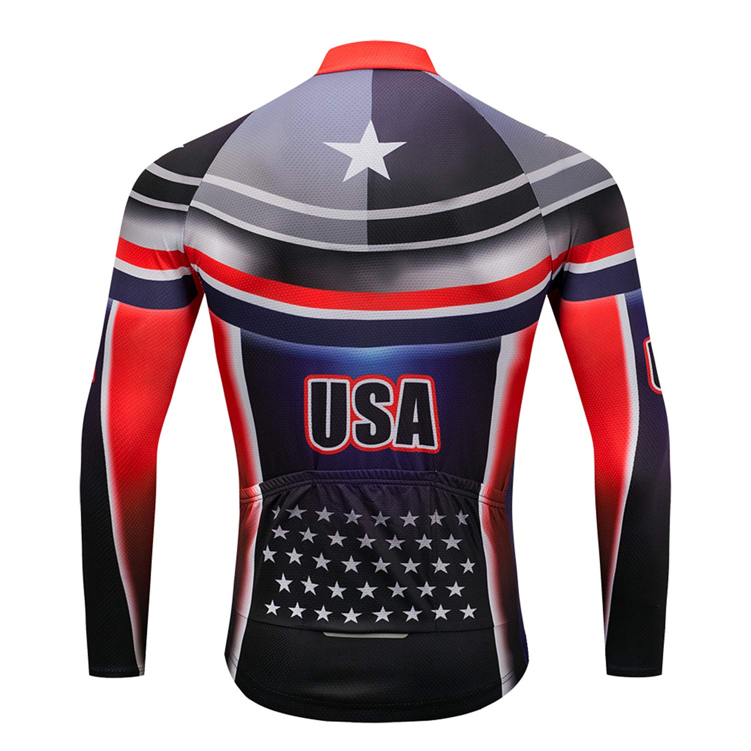 JPOJPO Uomo Ciclismo Jersey Manica Lunga USA Animale Leone Bike Abbigliamento Autunno Inverno Riflettente S-