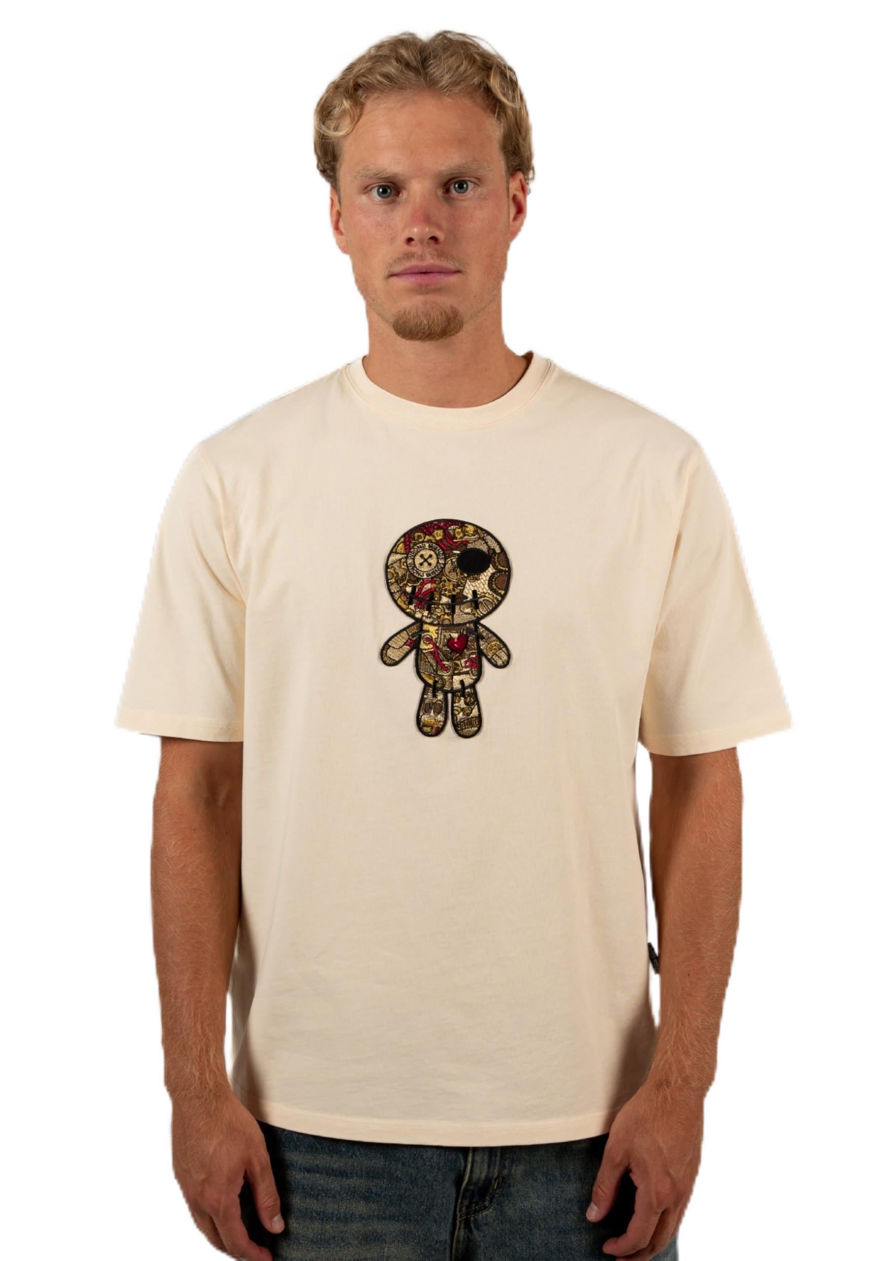 Wrong Friends Men's Ennis T-Shirt, Beige, S