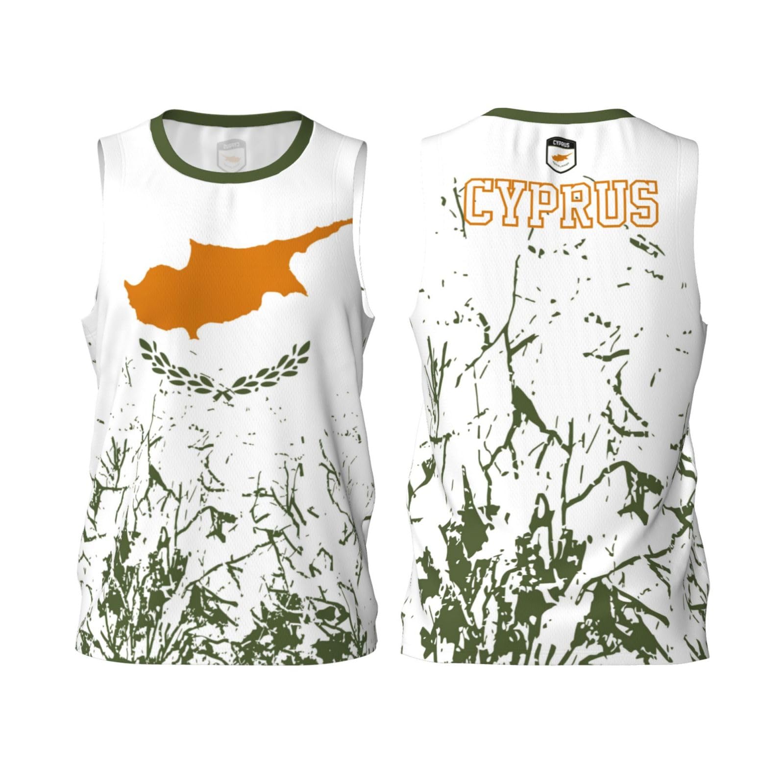 Fagiuchi Unisex Black Cyprus Flag Grain Basketball Jersey Shirt Team Up Sports 3D Full Print Design Jerseys
