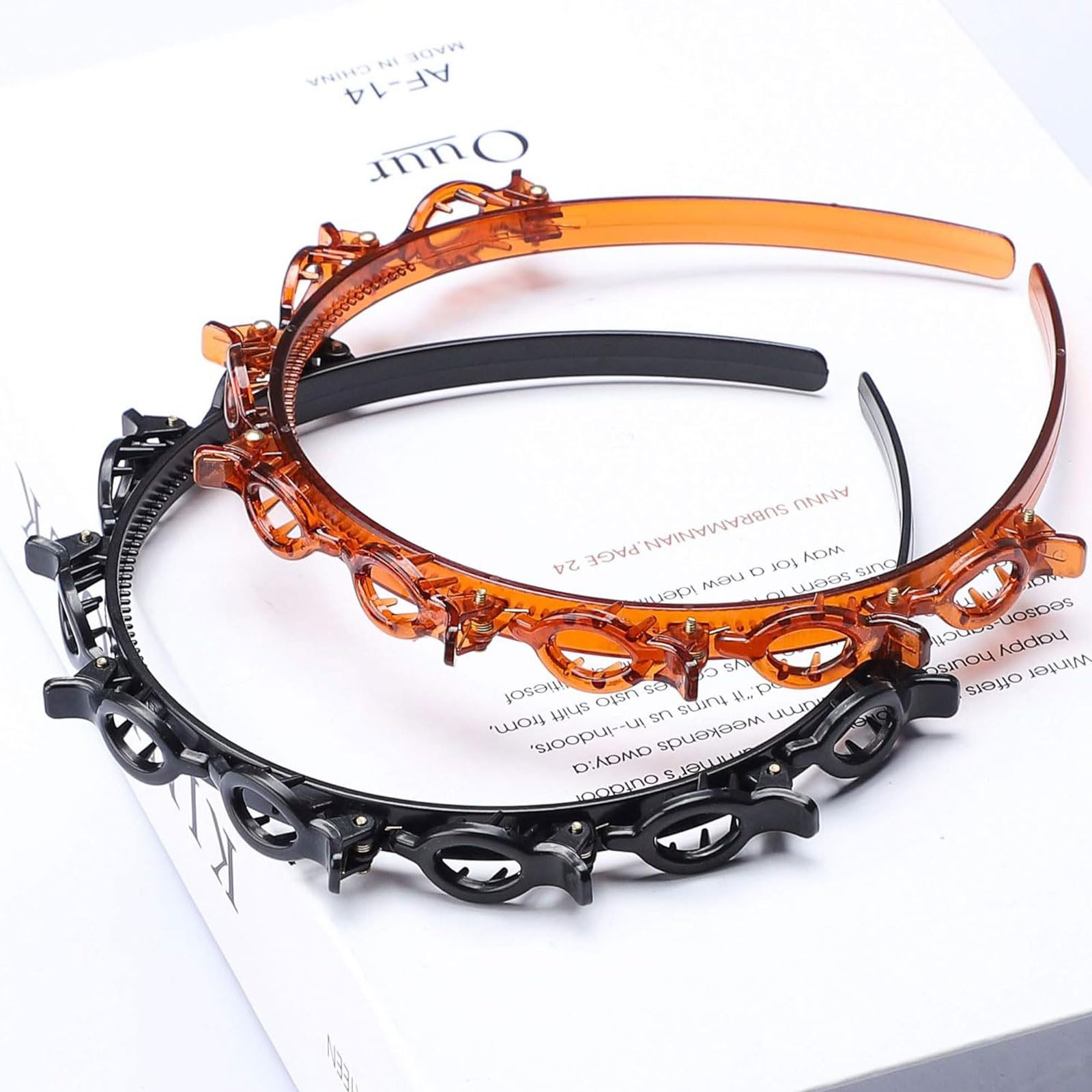 SSKHE 2PCs Headband with Clips, Twist and Clip, Korean Braided, Hairpin, DIY Non-slip - Image 4