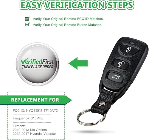 Miniatura 3 de Reemplazo remoto del llavero del coche para 2010 2011 2012 2013 Kia Optima NYOSEKS-TF10ATX