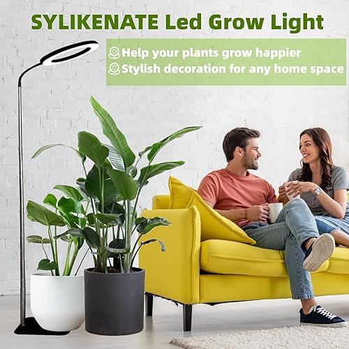 Miniatura 9 de SYLIKENATE Luz LED de cultivo para plantas de interior, luz de crecimiento LED de espectro completo, 3 modos, altura ajustable de 35 pulgadas,