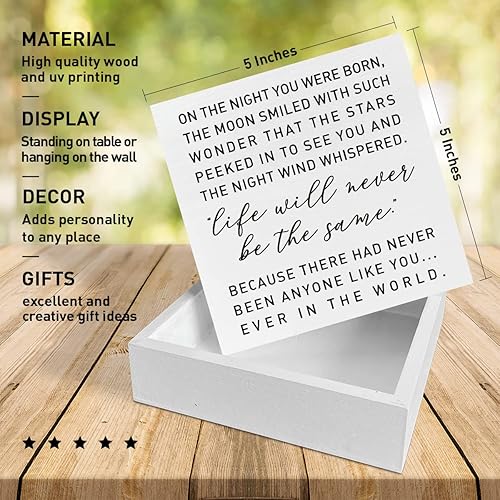 Miniatura 7 de Decoración de caja de madera con texto en inglés "I Hope You Dance", decoración neutra para recién nacido, bebé, niños, habitación de niños,