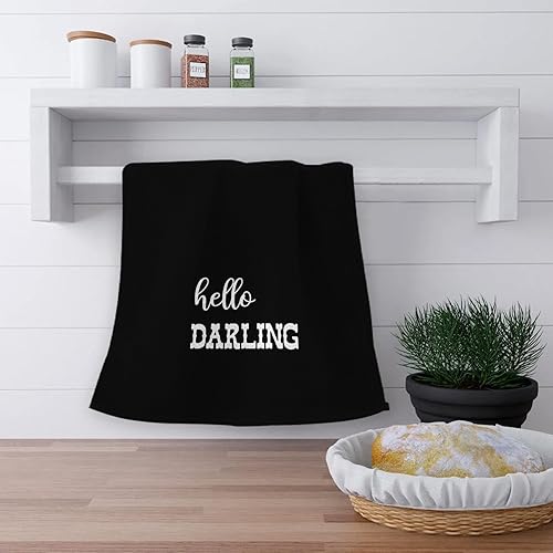 Miniatura 3 de OHSUL Howdy Cowboy Hello Darling - Juego de 2 toallas de baño negras altamente absorbentes, juego de toallas de baño divertidas, regalos