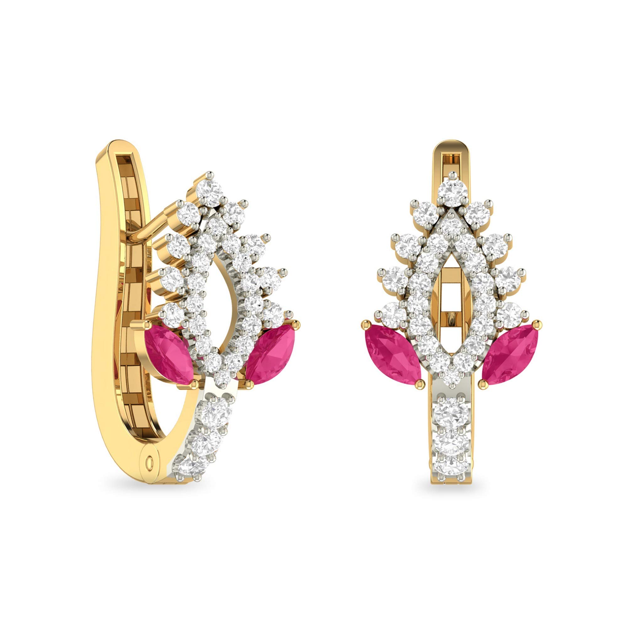 pc jeweller Yellow Gold and Solitaire Stud Earrings for Women-picture-47