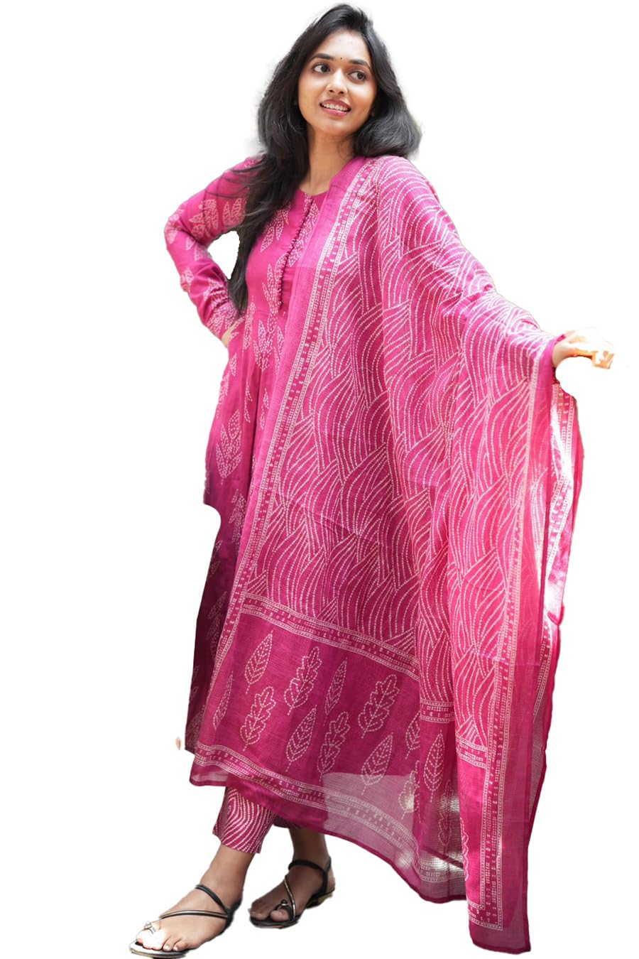 sun fashion and lifestyle Women's Cotton Stitched Printed Kurta Pant Dupatta-picture-38