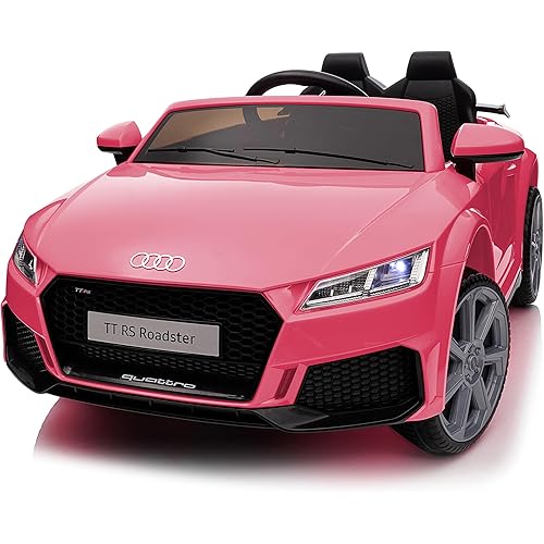 Electric Car for Kids, Licensed Audi 6V Kids Ride on Car Toy for Toddlers with Remote, Bluetooth - Pink