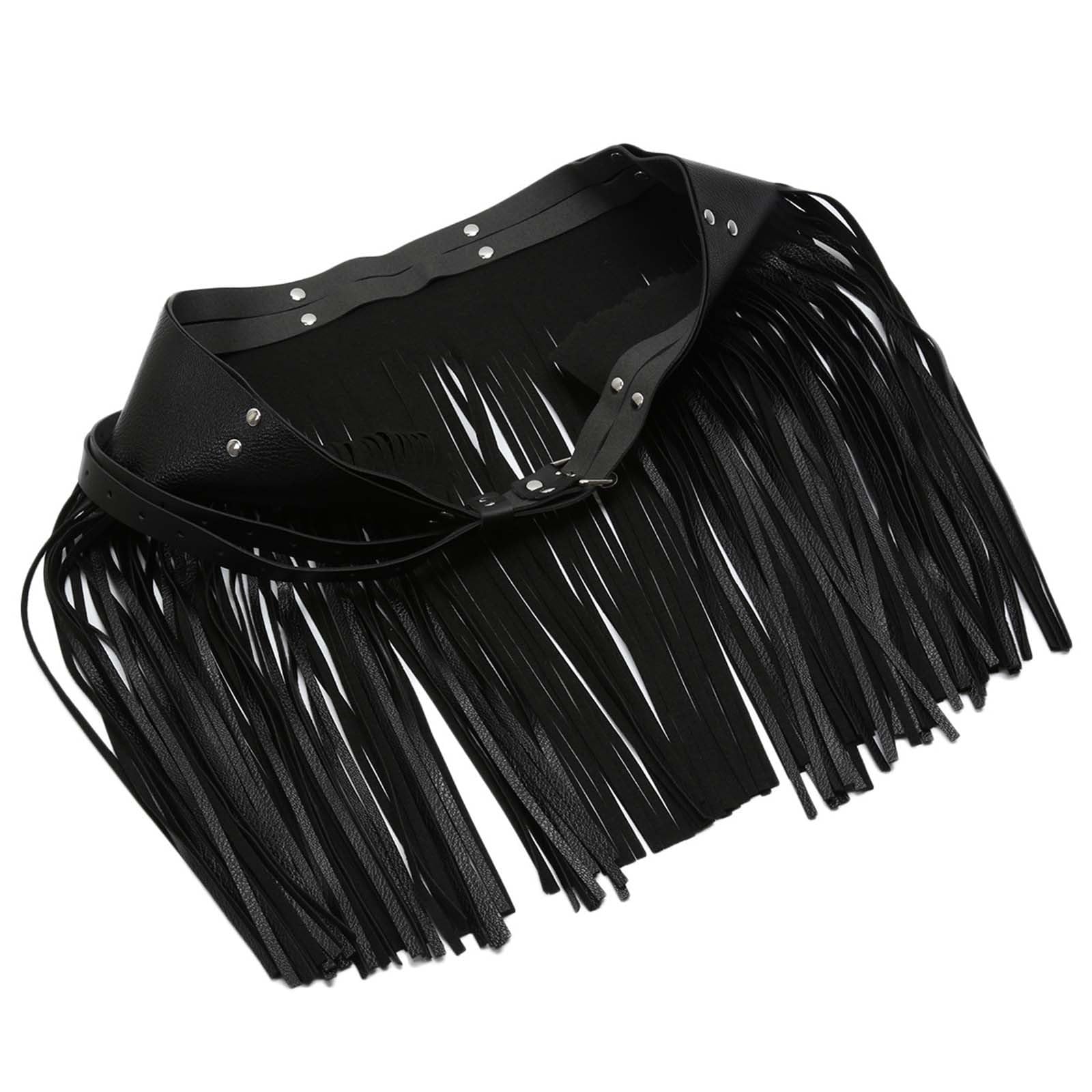 Generisch 2026 - Sexy Halloween - Jarretière en cuir avec franges - Pour clubwear et performance de mode - Entrejambe ouvert
