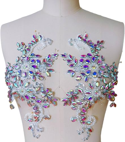 Miniatura 6 de Disfraces de costura, parches y apliques de encaje, adorno de decoración de pecho con cristales acrílicos de cristal, diamantes de imitación para