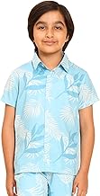 Boys Printed Casual Shirt Short Sleeve Button Down Beach Shirt for Kids
