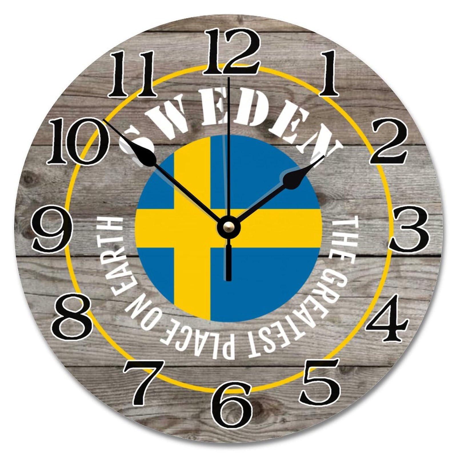 Horloge murale en bois Suède de 30,5 cm pour une déco rustique