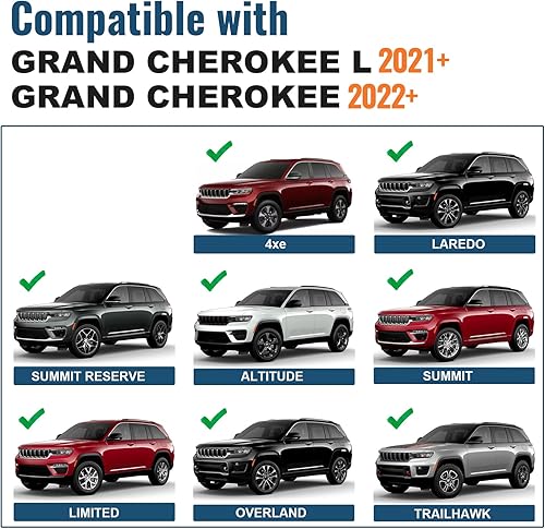 Miniatura 6 de Max Loading 220lb Heavy Duty Roof Rack Cross Bars for Jeep Grand Cherokee L 2021 2022 2023 and 2022 2023 Grand Cherokee WL, Aluminum Crossbar