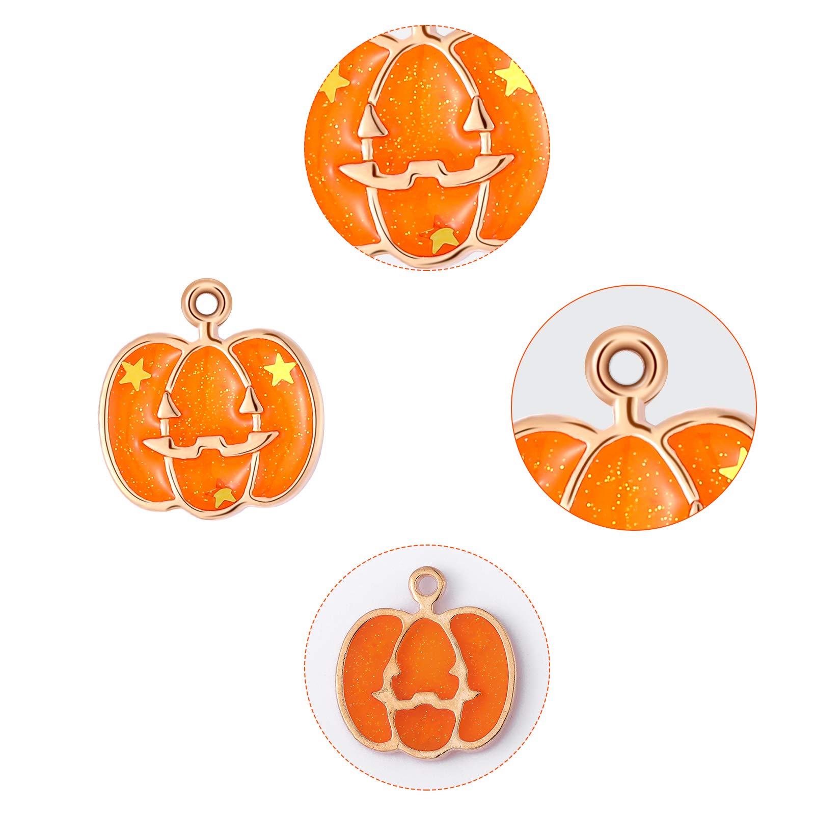 34 dijes de Halloween de aleación, calabaza, otoño, joyería, para fiesta de Acción de Gracias, bricolaje, collares, pulseras, accesorios, aleación, Aleación. 3