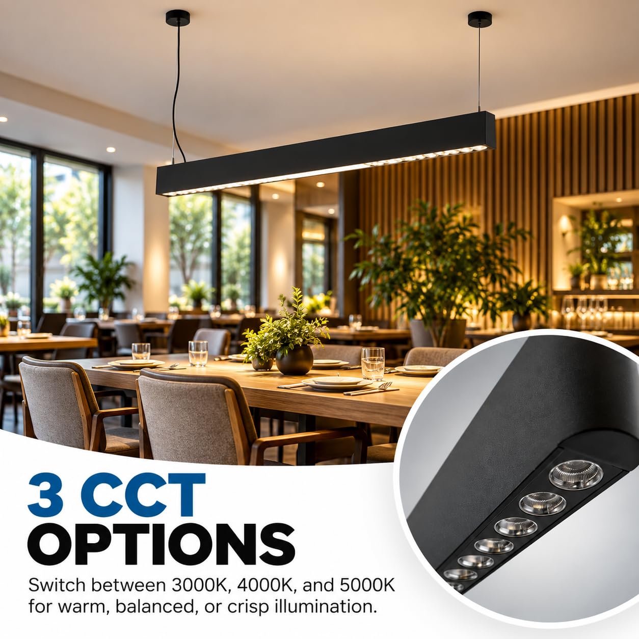 BARCELONA LED Lampada Lineare CCT A Sospensione 120cm 40W Nera