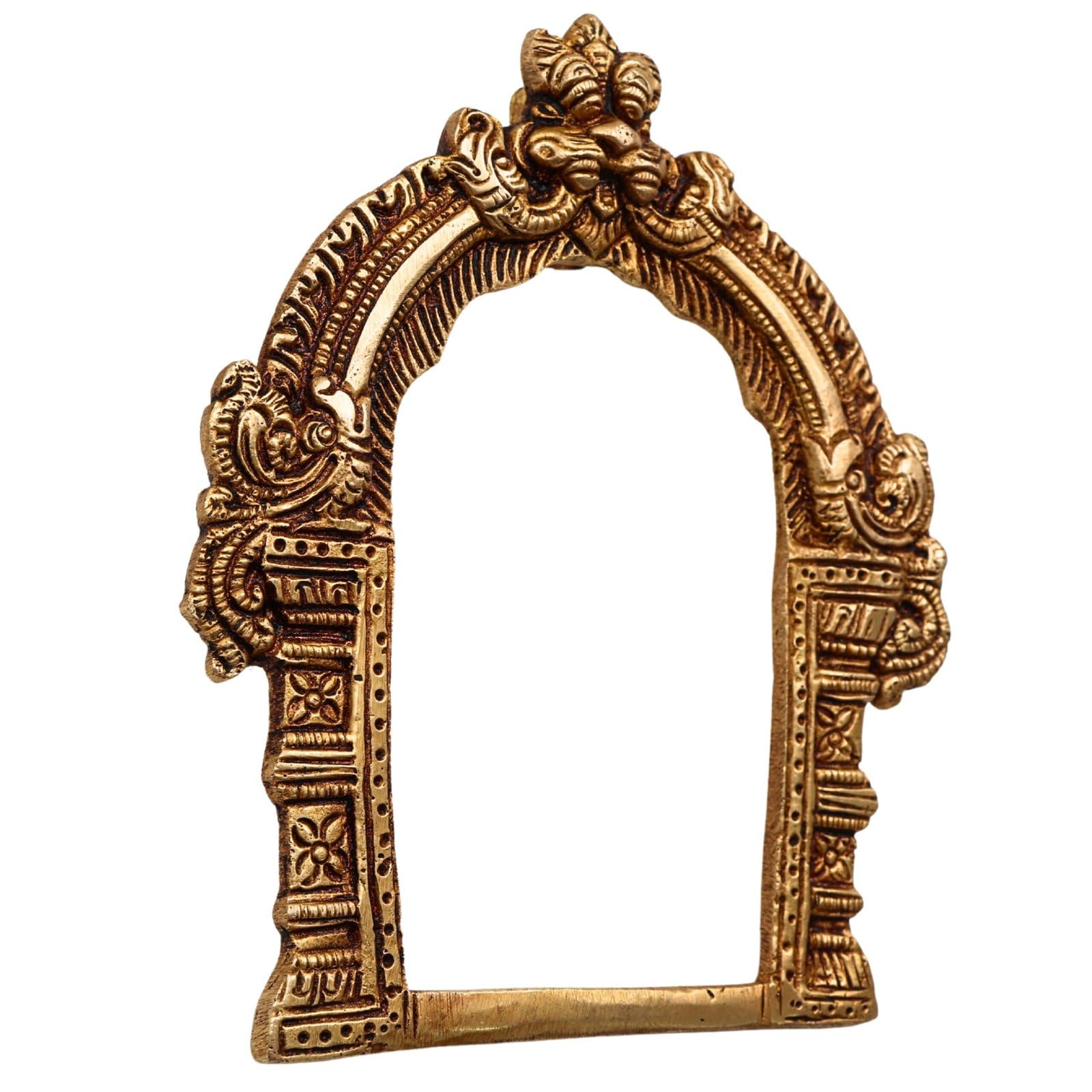 Bhunes Prabhavali z mosiądzu, rama Prabhavali, Prabhawal, mosiężny łuk do domu, rama z mosiądzu Prabhavali, łuk mosiężny, Prabhaval (mosiądz, 15 cm)
