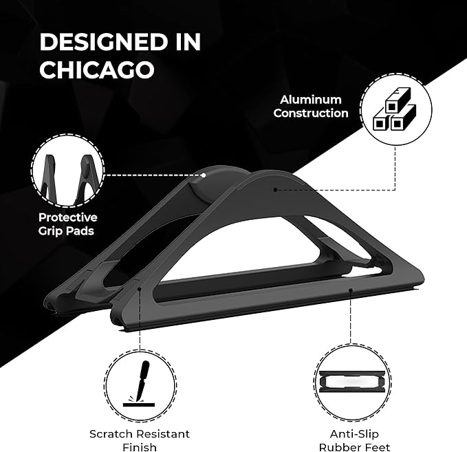 Soporte Vertical para Laptop HumanCentric, Ajustable, Negro Mate miniatura 5