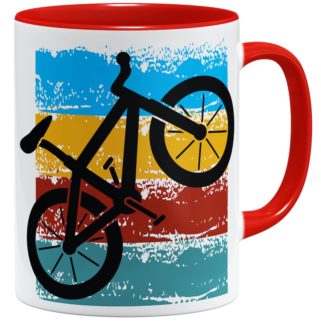 OM3® Tasse De Vélo Rétro | Tasse En Céramique | 11oz 325ml | Fun Bicycle Bicycle Vélo | Vert