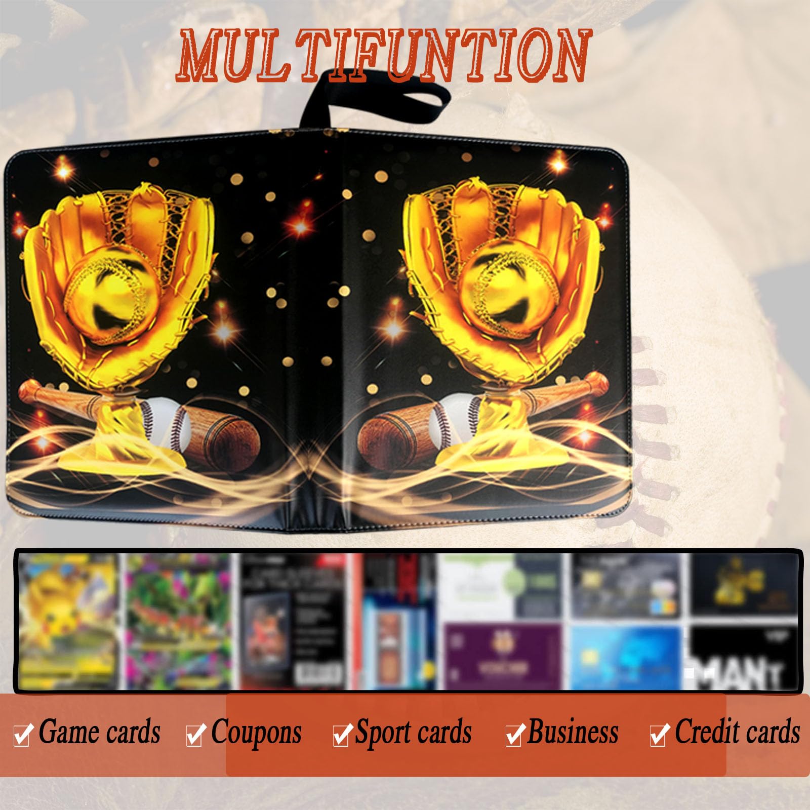 Amazon.com: Trading Card Binder 900 Pockets, Baseball Card Binder Holder  with 50 Removable Sleeves Fits 900 Sport Cards, Baseball Card Gifts  Collector Album with Zipper Storage Display Case : Toys & Games